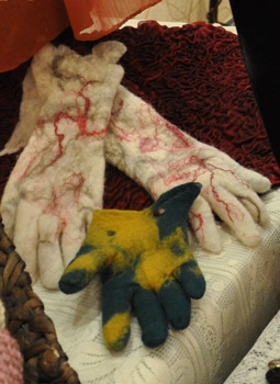 assorted gloves hats and hair accessories