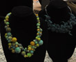 Earth tones clumped-balls necklace
