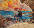 Custom watercolor felt from photograph on Laguna Beach