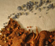 Felt balls and fabric depicting Colorado wildfires